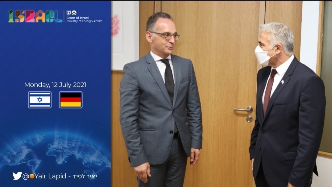 Die Außenminister Yair Lapid und Heiko Maas beim Treffen